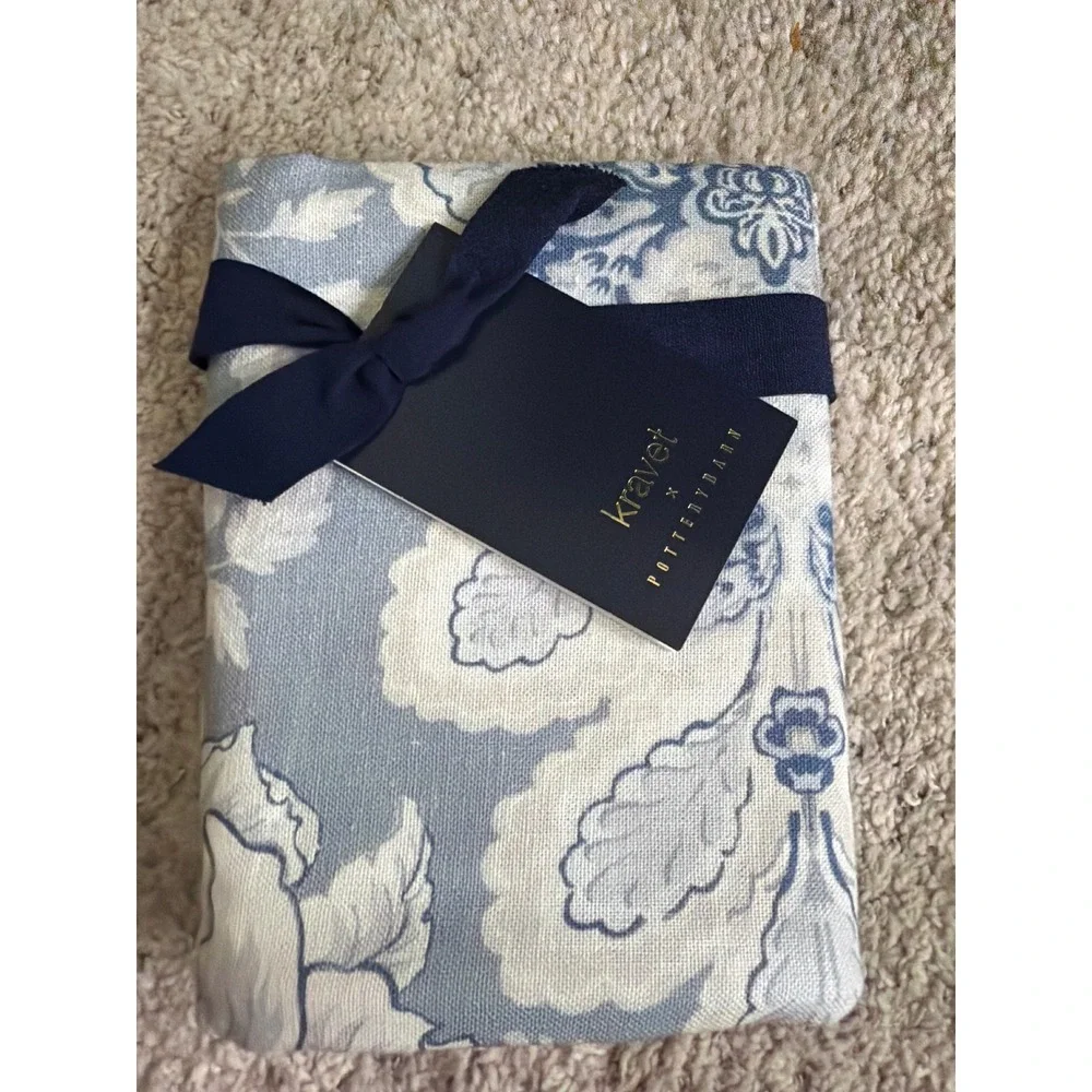 Kravet x Pottery Barn Arboretum Petite Floral King Sham Blue White Reversible